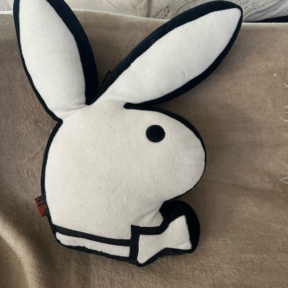 Black and White Bunny Kids Pillow